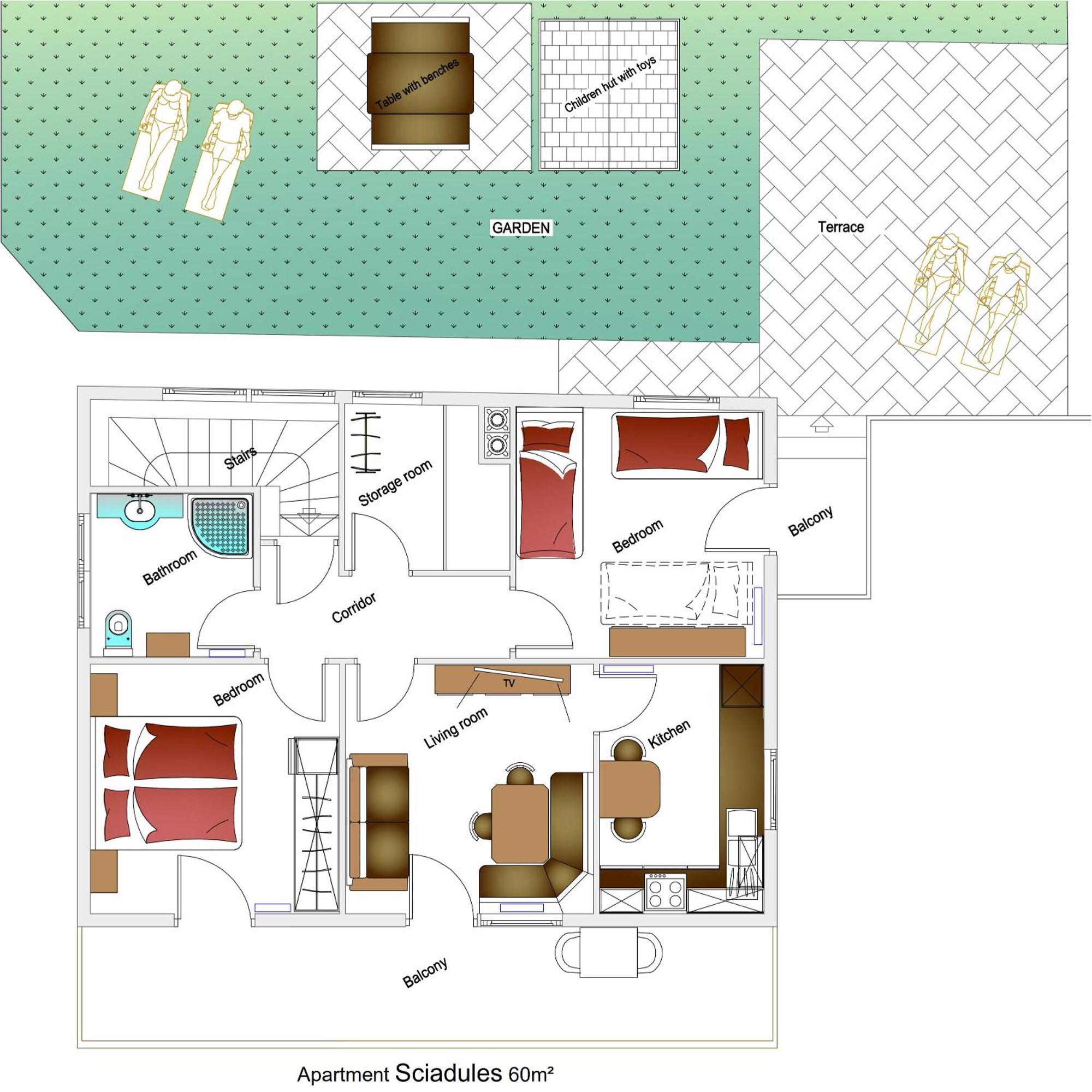 Apartment Sciadules Ортізеї Екстер'єр фото